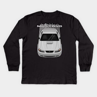 Mustang GT 1999 to 2004 SN95 New Edge - Silver Kids Long Sleeve T-Shirt